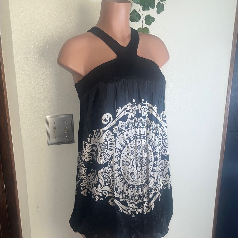 Black and White Women's Halter Top